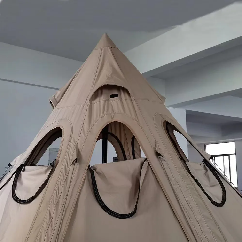 Outdoor Luxury Mongolian BBQ Pyramid Garden Camping Yurt Tent With Chimney Hole For Sale
Outdoor Luxury Mongolian BBQ Pyramid Garden Camping Yurt Tent With Chimney Hole For Sale