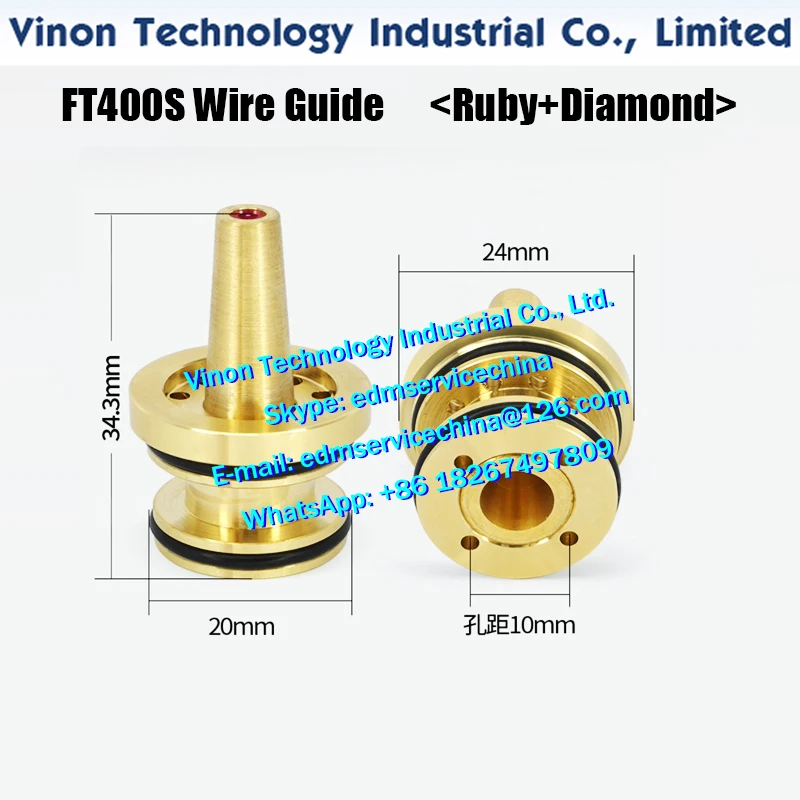 Ruijun FT400S EDM Molybdenum Wire Guide D24/20x34.3Hmm (Ruby+Diamond type) for RUIJUN Medium Speed New Machine
Ruijun FT400S EDM Molybdenum Wire Guide D24/20x34.3Hmm (Ruby+Diamond type) for RUIJUN Medium Speed New Machine