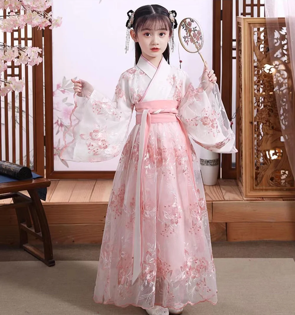 Ancient Chinese Traditional Hanfu Dresses Girls Tang Dynasty Children's Fairy Clothes Daily Pink Lace Stage Outfit Kids Costumes
Ancient Chinese Traditional Hanfu Dresses Girls Tang Dynasty Children's Fairy Clothes Daily Pink Lace Stage Outfit Kids Costumes