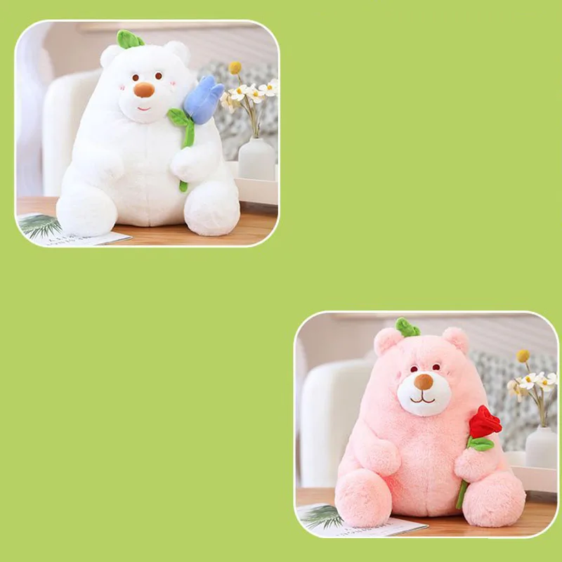 Cute Flower Bear Plush Toy Soft Animal Pillow Lovely Bear with Rose Tulip Plushie Romantic Gift for Valentine's Day Birthday
Cute Flower Bear Plush Toy Soft Animal Pillow Lovely Bear with Rose Tulip Plushie Romantic Gift for Valentine's Day Birthday