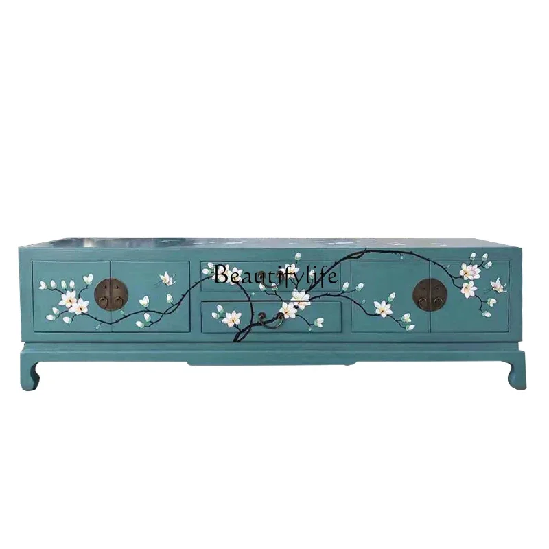 Solid wood TV cabinet New Chinese log retro painted elm antique and old living room decorative floor cabinet
Solid wood TV cabinet New Chinese log retro painted elm antique and old living room decorative floor cabinet