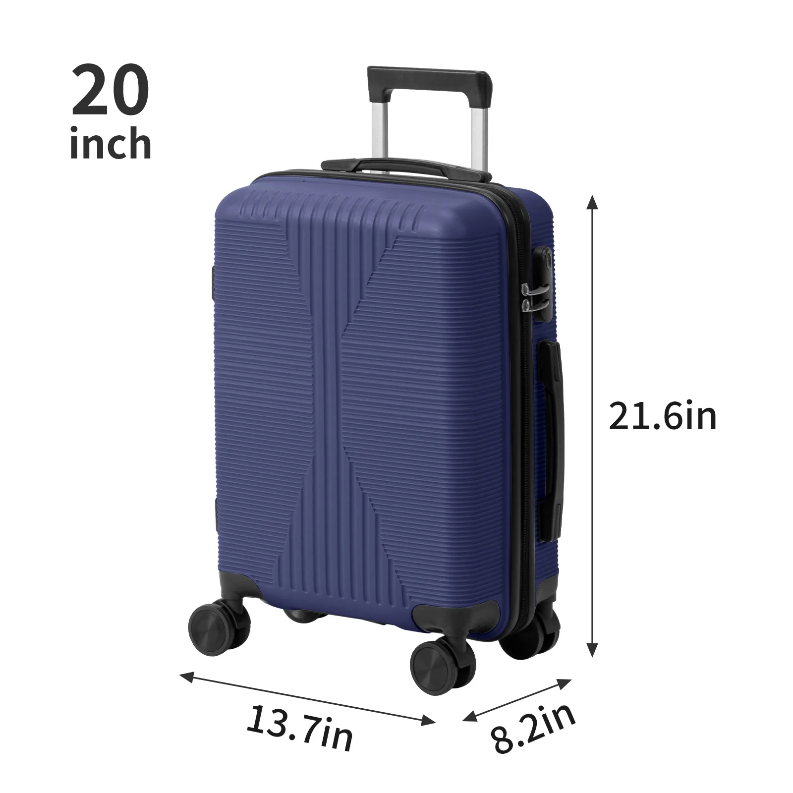 Non-TSA customs lock 3-in-1 PP trolley case 20in 24in 28in PP navy blue
Non-TSA customs lock 3-in-1 PP trolley case 20in 24in 28in PP navy blue