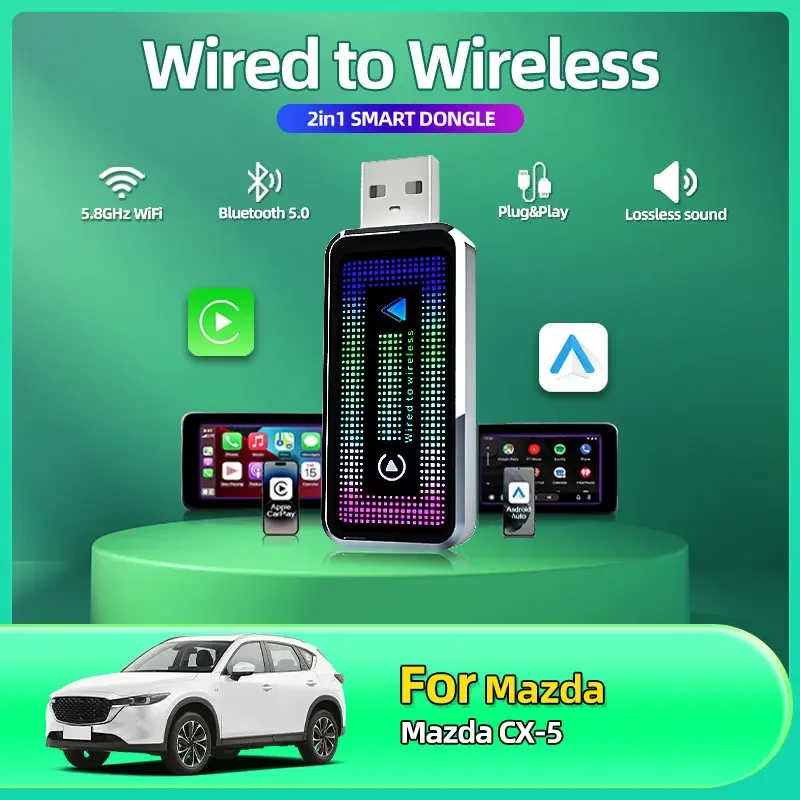 2025 New Hot Wireless CarPlay Android 2 in 1 Auto Adapter USB Dongle Smart Mini Box Plug And Play Universal For Mazda CX-5
2025 New Hot Wireless CarPlay Android 2 in 1 Auto Adapter USB Dongle Smart Mini Box Plug And Play Universal For Mazda CX-5