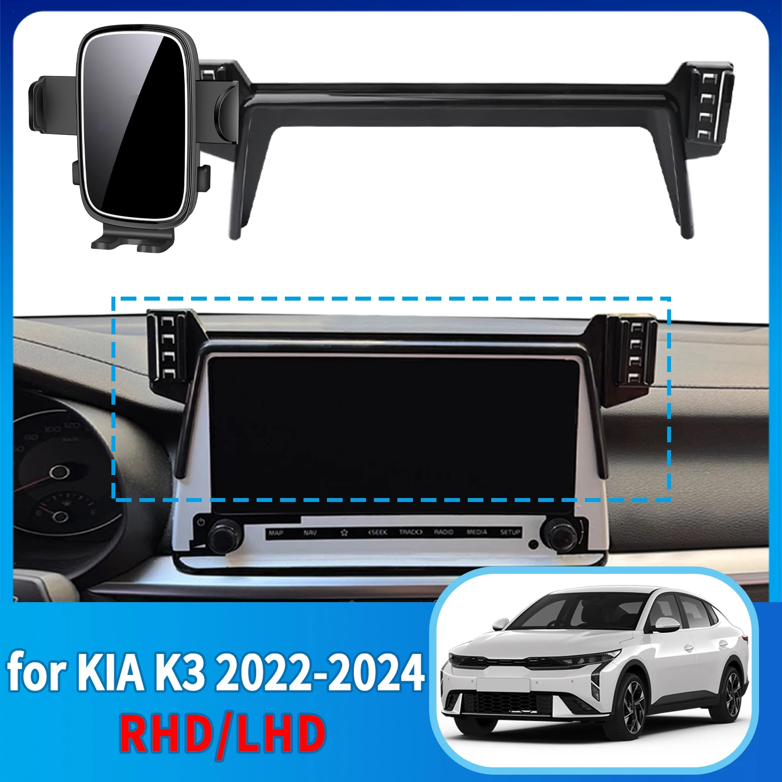 fit for KIA K3 2022 2023 2024 RHD/LHD Phone Holder, Dashboard Screen Mount Bracket Easy Installation Car accessoires
fit for KIA K3 2022 2023 2024 RHD/LHD Phone Holder, Dashboard Screen Mount Bracket Easy Installation Car accessoires