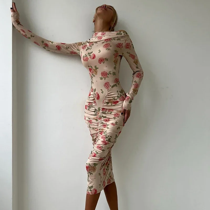 Printed Pleated Long Dress For Women Autumn Winter New Fashion Long Sleeve Bodycon Dress Sexy Hot Girl Party Clothes
Printed Pleated Long Dress For Women Autumn Winter New Fashion Long Sleeve Bodycon Dress Sexy Hot Girl Party Clothes