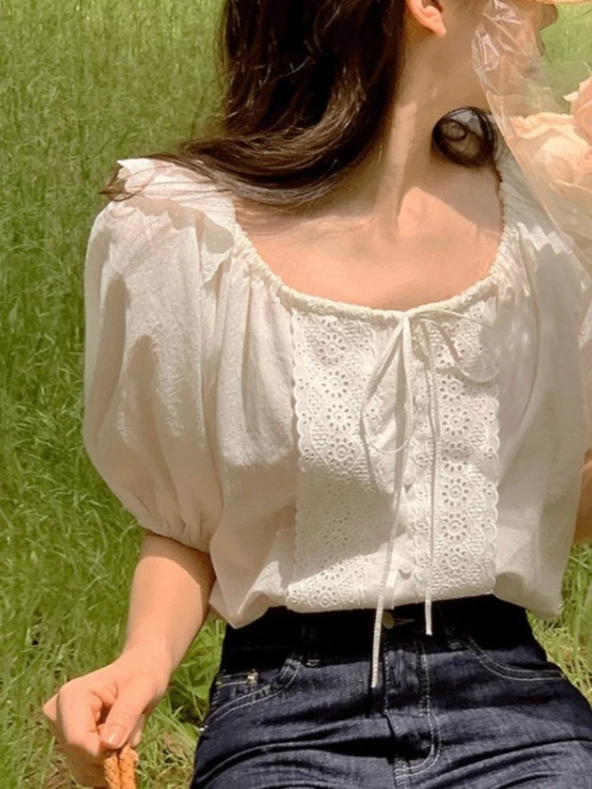 Women's Lace f Sve irt Summer Design Sense Unique Lobone Base T-irt Belly Cover Faionable Commute Sle Loose Fit
Women's Lace f Sve irt Summer Design Sense Unique Lobone Base T-irt Belly Cover Faionable Commute Sle Loose Fit