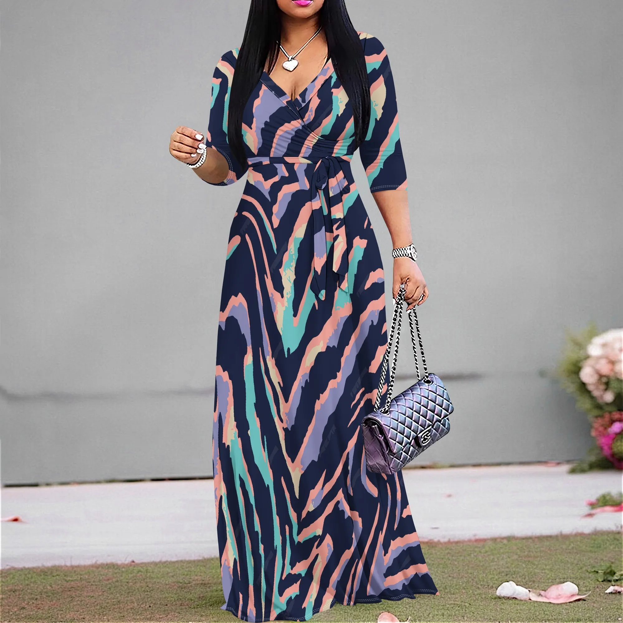 Loose Fit Maxi Dress Women Casual Printed Hawaii Vacation V Neck 3/4 Sleeve Loose Fit Long Dress
Loose Fit Maxi Dress Women Casual Printed Hawaii Vacation V Neck 3/4 Sleeve Loose Fit Long Dress