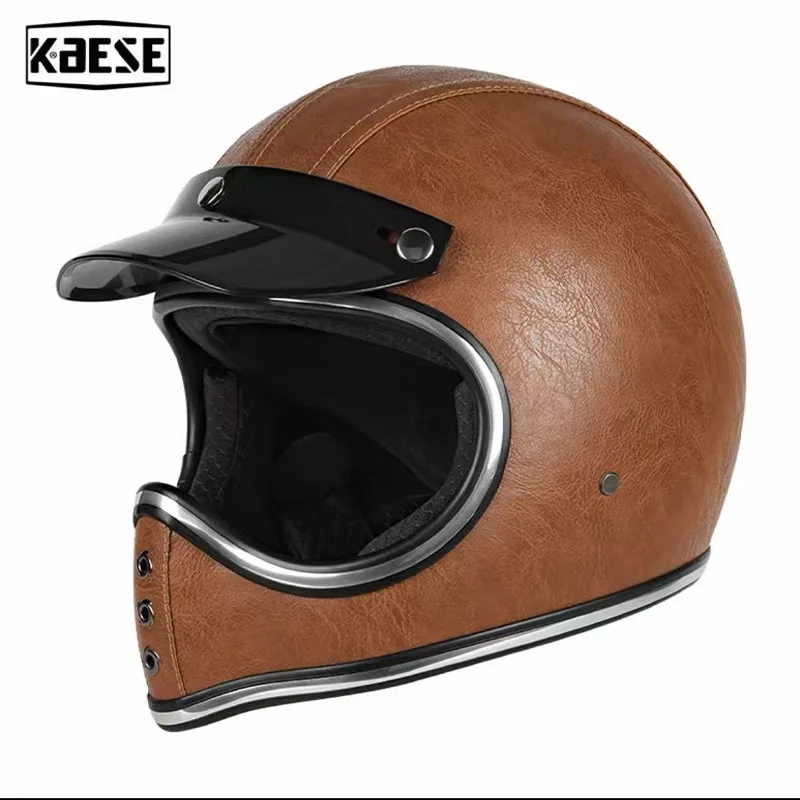 Vintage Brown Full Helmet Fiberglass for Sports Bikes Handmade Leather Finish Ventilation System Comfortable for Long Rides
Vintage Brown Full Helmet Fiberglass for Sports Bikes Handmade Leather Finish Ventilation System Comfortable for Long Rides