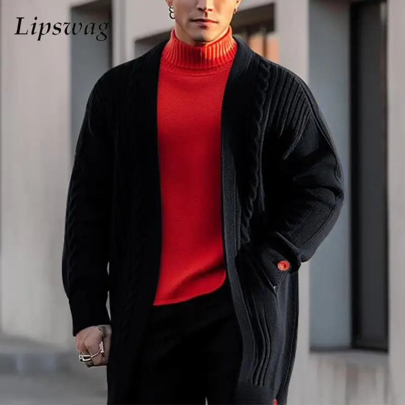 Vintage Twist Sweater Cardigan Mens Fashion Long Sleeve V Neck Knit Cardigans Autumn Winter Warm Casual Outerwear Men Mid Jacket
Vintage Twist Sweater Cardigan Mens Fashion Long Sleeve V Neck Knit Cardigans Autumn Winter Warm Casual Outerwear Men Mid Jacket