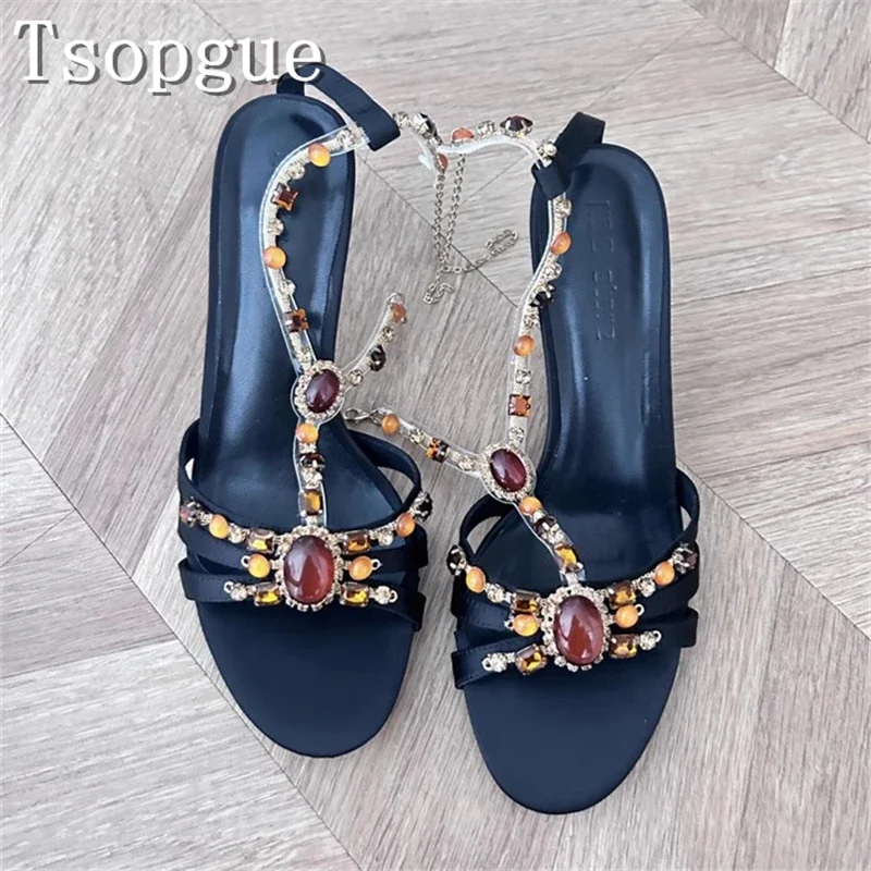 Luxury Design Gemstone High Heels Sandals Women Summer New Bling Rhinestone Open Toe Stilettos Banquet Party Dress Shoes
Luxury Design Gemstone High Heels Sandals Women Summer New Bling Rhinestone Open Toe Stilettos Banquet Party Dress Shoes