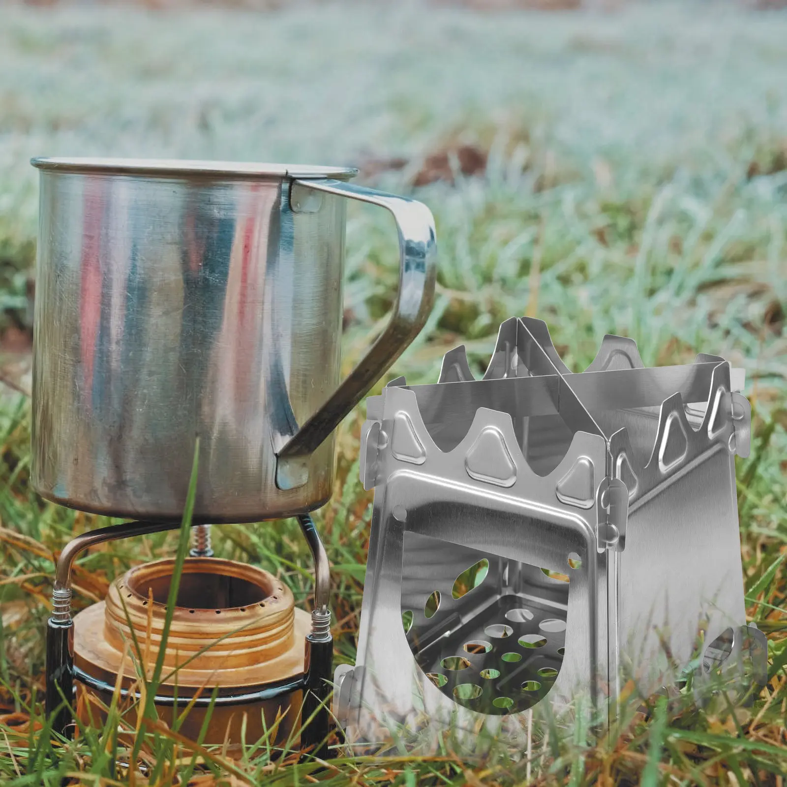 Camping Wood Burning Stove Stainless Steel Folding Portable Mini Cooker Outdoor Camping Supplies Compact Stable Wood Stove
Camping Wood Burning Stove Stainless Steel Folding Portable Mini Cooker Outdoor Camping Supplies Compact Stable Wood Stove