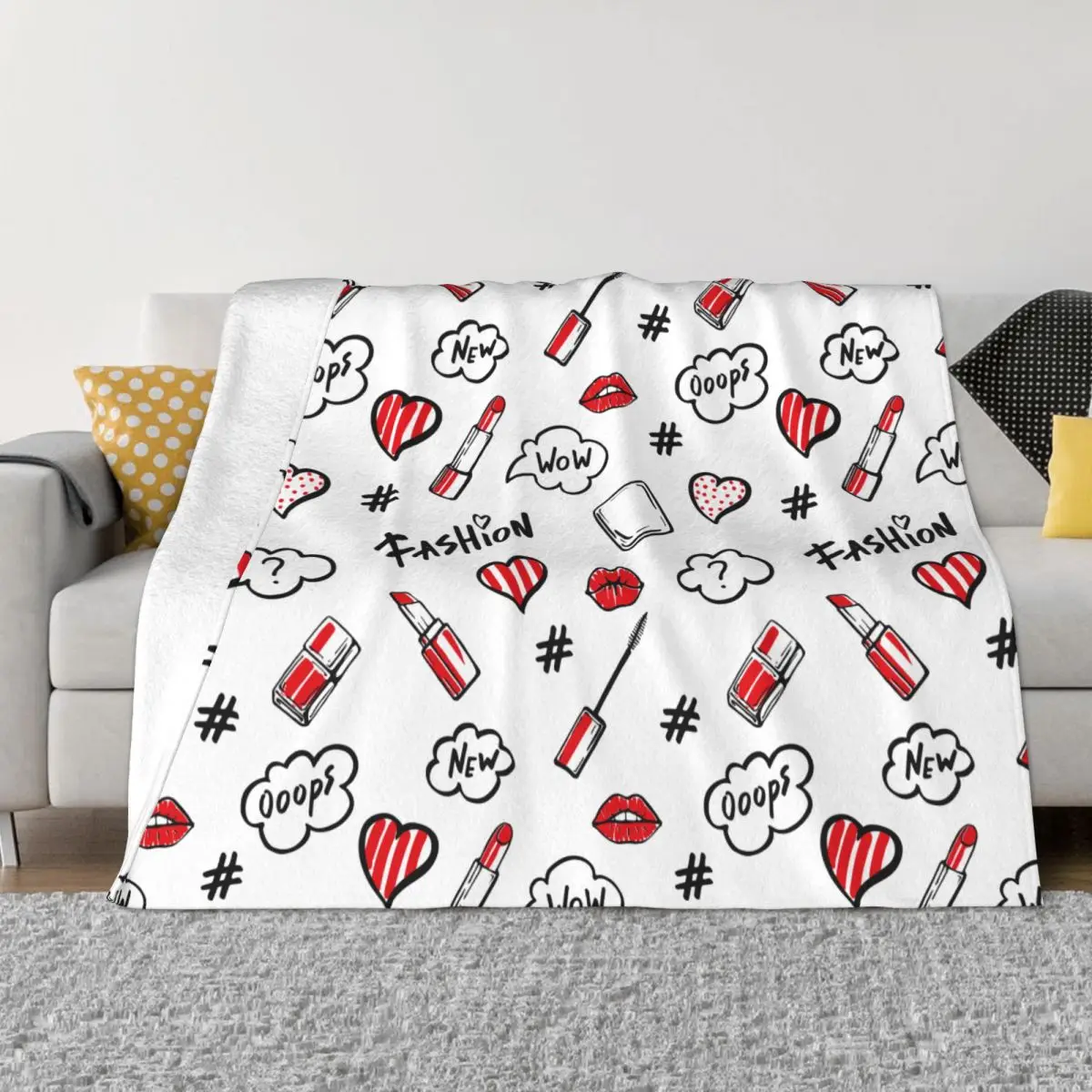Red Lips Lipstick Blankets Flannel Spring/Autumn Multifunction Ultra-Soft Throw Blanket for Sofa Office Rug Piece
Red Lips Lipstick Blankets Flannel Spring/Autumn Multifunction Ultra-Soft Throw Blanket for Sofa Office Rug Piece