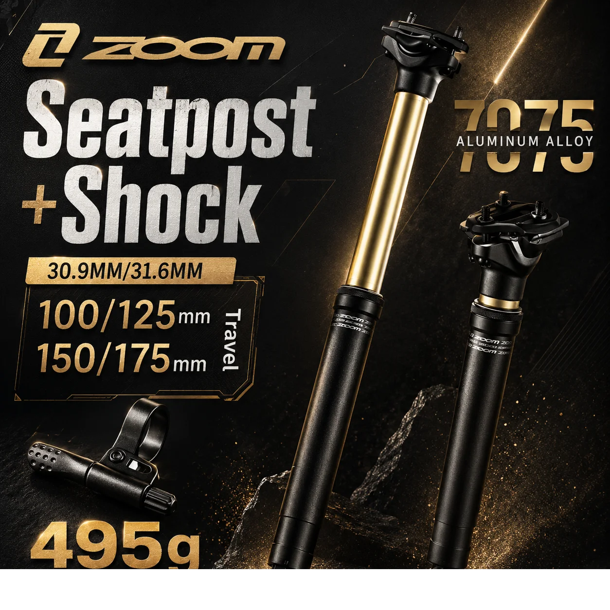 ZOOM Suspension Dropper Seatpost 30.9/31.6mm 100-175mm Travel Aluminum Remote Control Hydraulic Seat Post MTB XC AM Cycling Part
ZOOM Suspension Dropper Seatpost 30.9/31.6mm 100-175mm Travel Aluminum Remote Control Hydraulic Seat Post MTB XC AM Cycling Part
