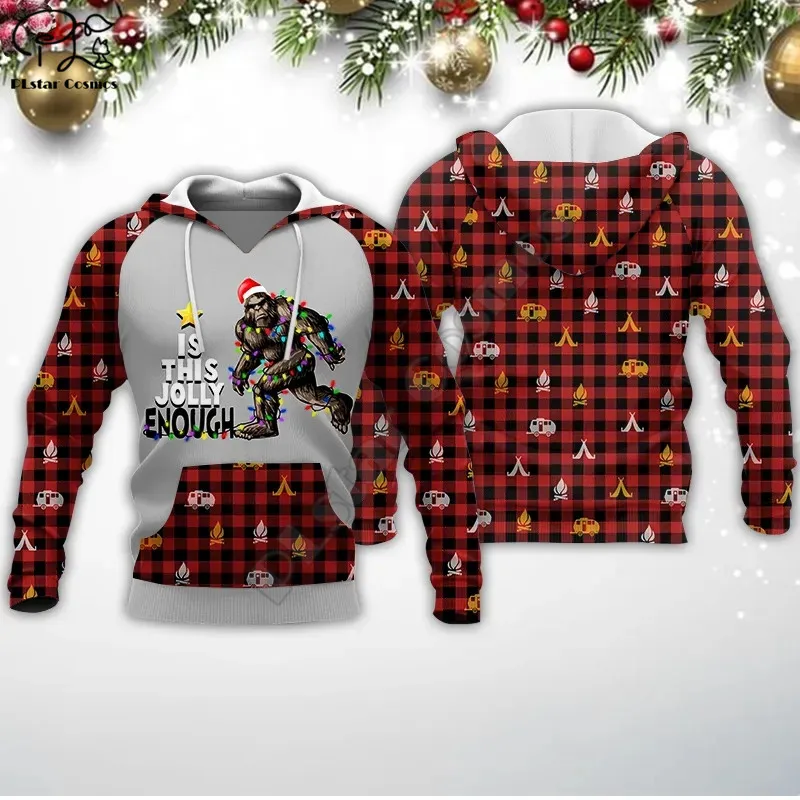 Bigfoot Jolly Enough Christmas Red Plaid Camping 3D Printed Hoodies Sweatshirts Zipper Hooded Men For Women Streetwear
Bigfoot Jolly Enough Christmas Red Plaid Camping 3D Printed Hoodies Sweatshirts Zipper Hooded Men For Women Streetwear