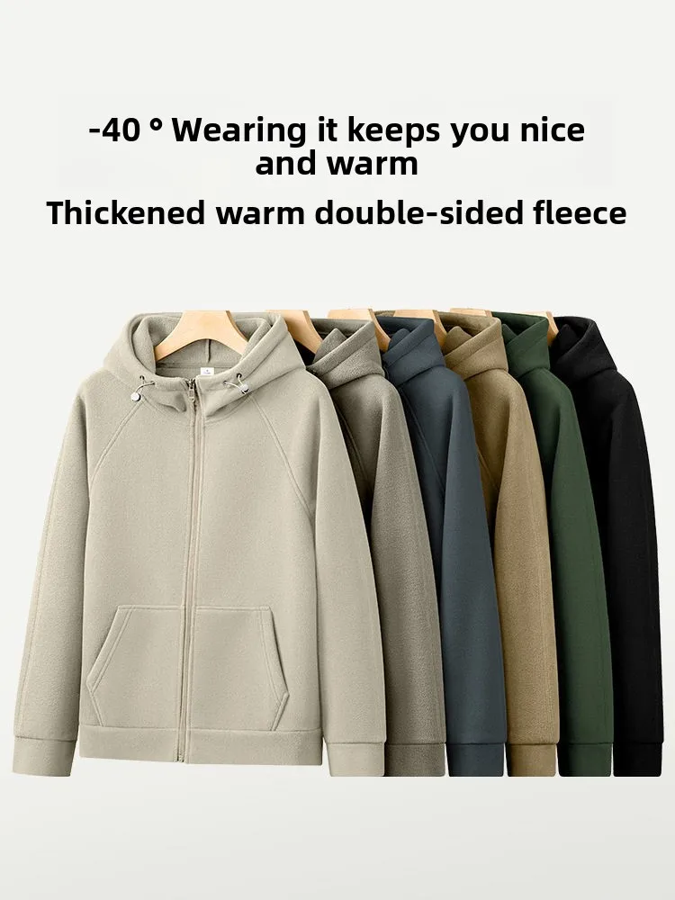 Fce Lined Hooded Zipper Cardigan Men's Autumn Winter Jaet Thiened Warm Polyester Fiber Long Sve Faionable Coat
Fce Lined Hooded Zipper Cardigan Men's Autumn Winter Jaet Thiened Warm Polyester Fiber Long Sve Faionable Coat
