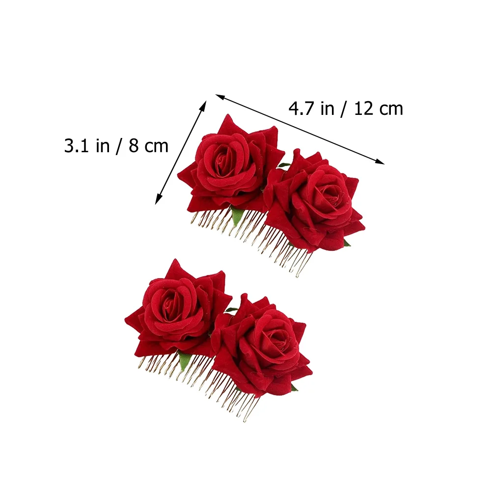 2 Pcs Rose Hair Comb Headdress Wedding Pins Accessories Bridal Clips for Women Bride Tease
2 Pcs Rose Hair Comb Headdress Wedding Pins Accessories Bridal Clips for Women Bride Tease