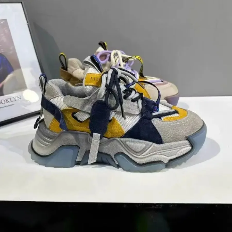 Men's 2025 New Low-Cut Lace-Up Sneakers - Anti-Slip Thick Sole Breathable All-Terrain Tread Grey/Navy/Yellow/Green Colorway - A
Men's 2025 New Low-Cut Lace-Up Sneakers - Anti-Slip Thick Sole Breathable All-Terrain Tread Grey/Navy/Yellow/Green Colorway - A