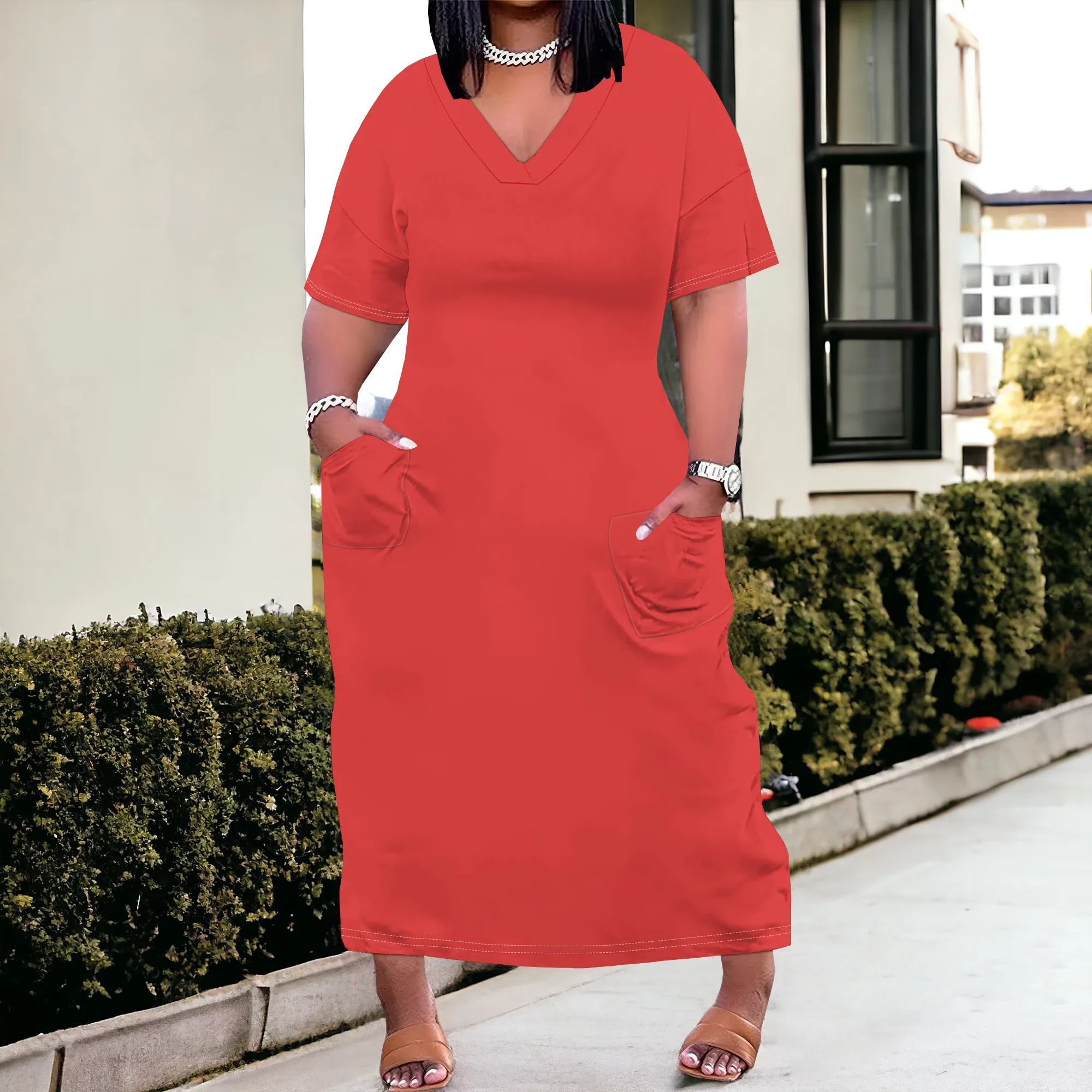 Women's Plus Size African Print Dresses Casual Loose Pocket Short Sleeve Long Maxi Dress
Women's Plus Size African Print Dresses Casual Loose Pocket Short Sleeve Long Maxi Dress