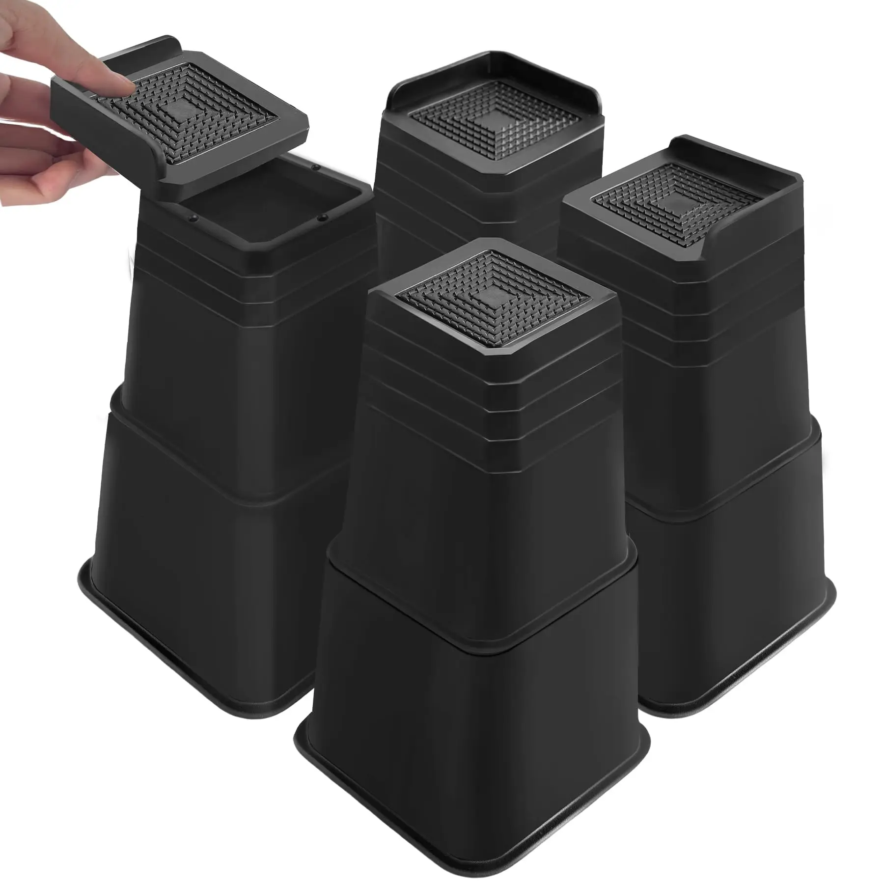 Heavy Duty 12 Inch Black Furniture Risers Set Of 4, Supports Up To 6000 Lbs For Sofa, Table, Couch, Chair Legs
Heavy Duty 12 Inch Black Furniture Risers Set Of 4, Supports Up To 6000 Lbs For Sofa, Table, Couch, Chair Legs