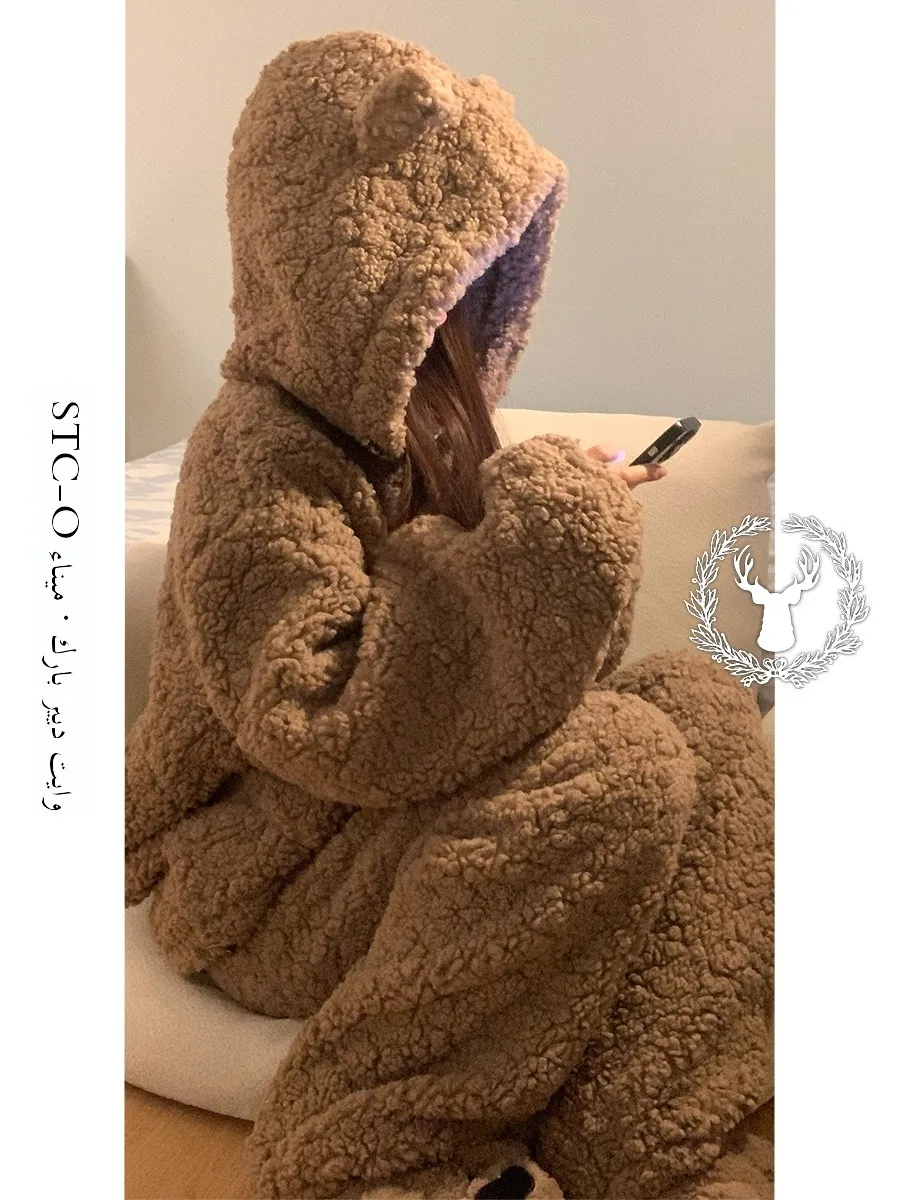 Thiened Coral Fce Spwear Hooded Bear Design Girls Soft Plu Home Clothes Set Autumn Winter New Arrival 2025
Thiened Coral Fce Spwear Hooded Bear Design Girls Soft Plu Home Clothes Set Autumn Winter New Arrival 2025