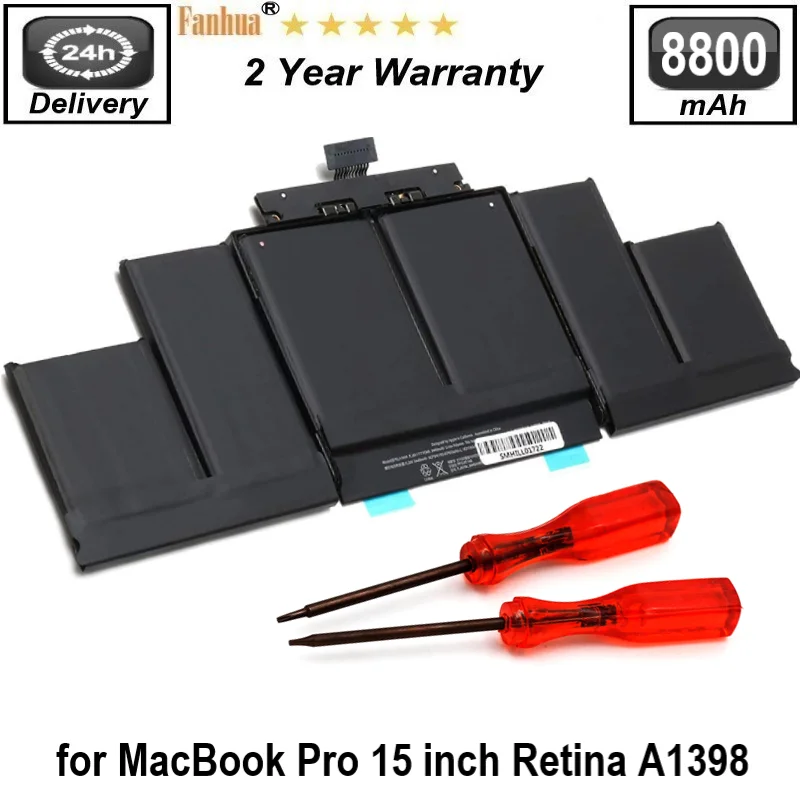 A1494 Laptop Battery Replacement for MacBook Pro 15 inch Retina A1398 (Late 2013 & Mid 2014);fit Retina ME293 ME294 11.26V 95Wh
A1494 Laptop Battery Replacement for MacBook Pro 15 inch Retina A1398 (Late 2013 & Mid 2014);fit Retina ME293 ME294 11.26V 95Wh