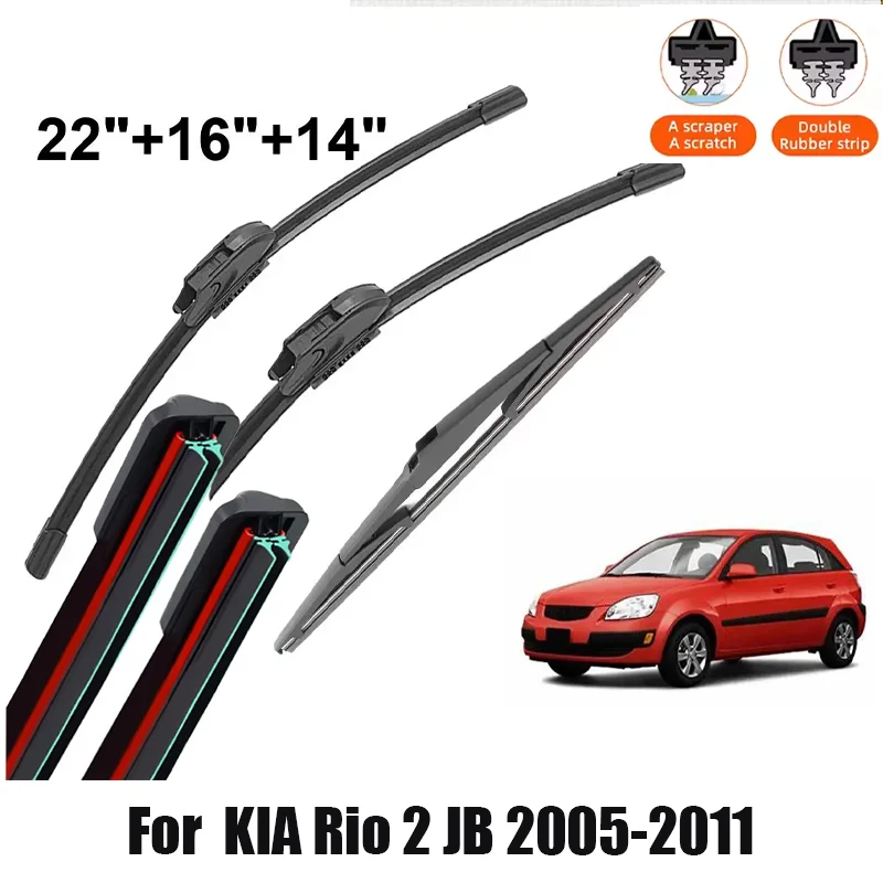 Car Wiper For KIA Rio 2 JB 2005-2011 Front Rear Wiper Blades Brushes Auto Accessories Hight Mute 2006 2007 2008 2009 2010 2011
Car Wiper For KIA Rio 2 JB 2005-2011 Front Rear Wiper Blades Brushes Auto Accessories Hight Mute 2006 2007 2008 2009 2010 2011