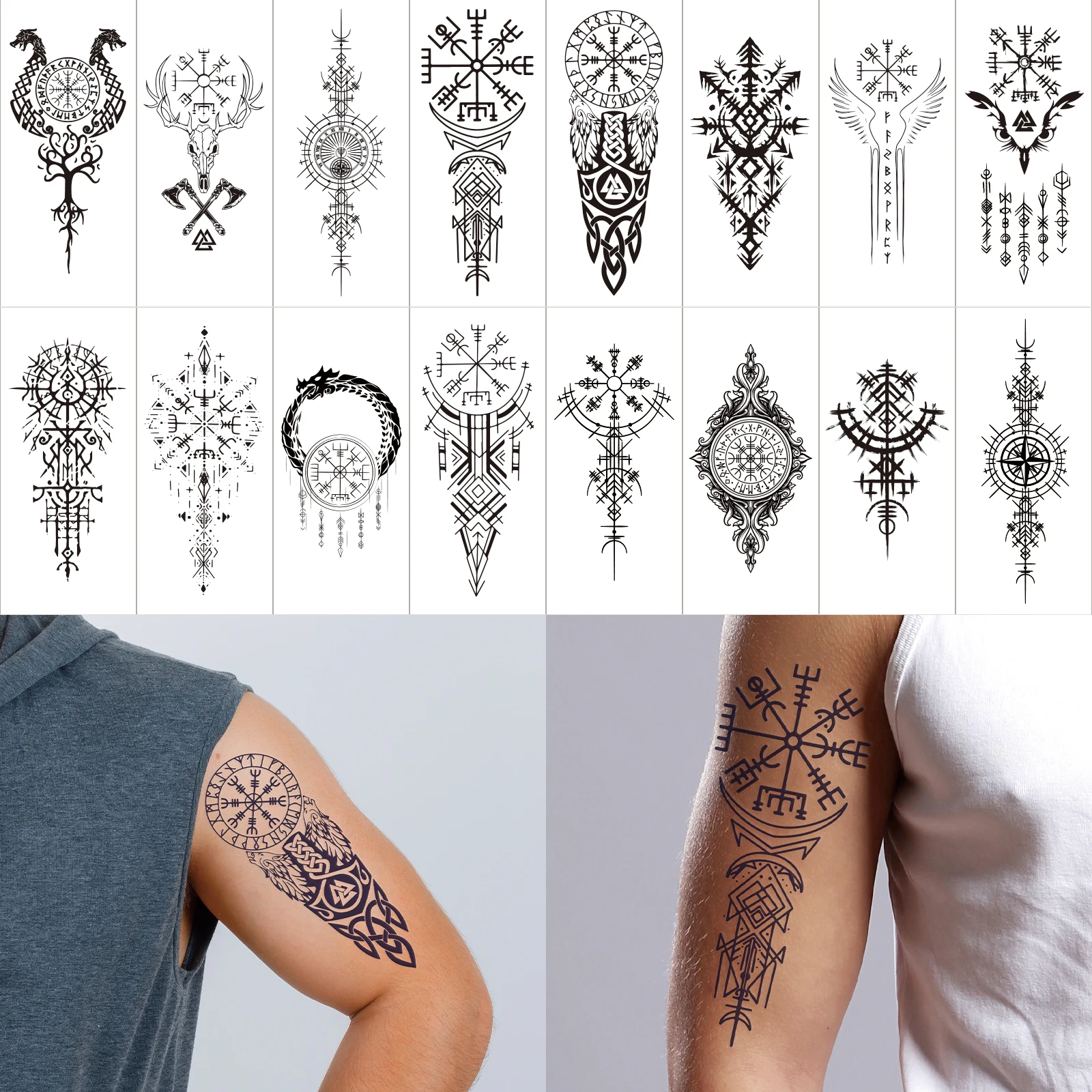 16 шт., дизайн древних символов, временные татуировки, полупостоянные наклейки Vinking Tribe для мужчин и женщин, водонепроницаемые боди-арт
16 шт., дизайн древних символов, временные татуировки, полупостоянные наклейки Vinking Tribe для мужчин и женщин, водонепроницаемые боди-арт