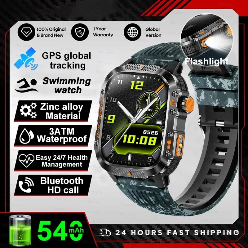 2026 GPS Smart Watch For Xiaomi IOS Military Compass Flashlight Smartwatch Men 10ATM Waterproof 100+Sport Modes BT Call Watch
2026 GPS Smart Watch For Xiaomi IOS Military Compass Flashlight Smartwatch Men 10ATM Waterproof 100+Sport Modes BT Call Watch