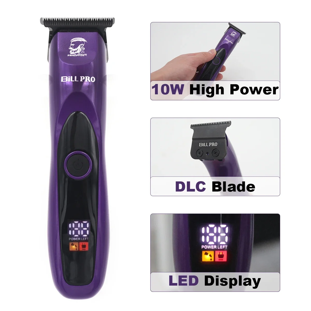 BILLPRO BL-951 Trimmer for Men with DLC Blade T-Blade 7000RPM 10W LCD Display Hair Trimmer Machine Professional Barber Machines
BILLPRO BL-951 Trimmer for Men with DLC Blade T-Blade 7000RPM 10W LCD Display Hair Trimmer Machine Professional Barber Machines