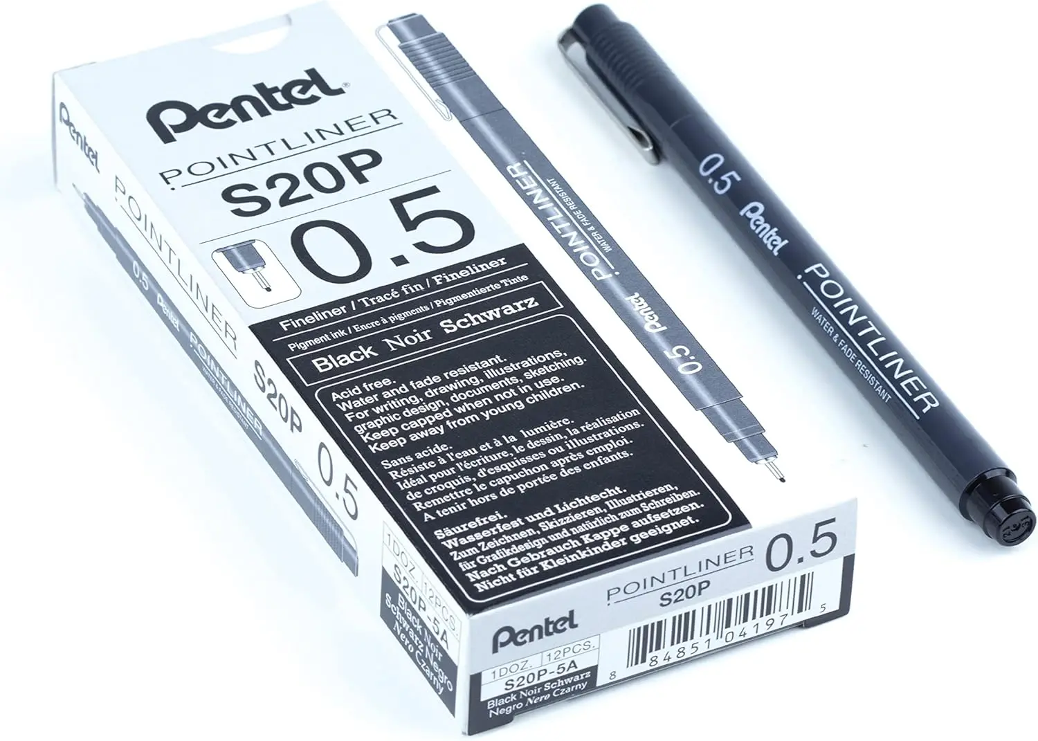 Fine Point Pens 0.5mm Black Ink, Set of 12 for Drawing, Sketching, and Watercolor
Fine Point Pens 0.5mm Black Ink, Set of 12 for Drawing, Sketching, and Watercolor