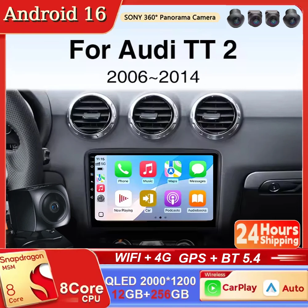 Для Audi TT 2 2006-2014 Android 16 Carplay Автомагнитола с навигацией QLED, мультимедийный стереоплеер, BT, GPS, WIFI, 4G
Для Audi TT 2 2006-2014 Android 16 Carplay Автомагнитола с навигацией QLED, мультимедийный стереоплеер, BT, GPS, WIFI, 4G