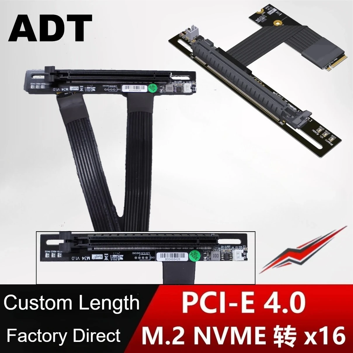 Бренд ADT PCIe 4.0 M.2 NVME to x16 Riser Cable mKey Удлинитель графического процессора Адаптер для шасси ATX Вертикальное крепление M2 NGFF Gen4 Полная скорость 
Бренд ADT PCIe 4.0 M.2 NVME to x16 Riser Cable mKey Удлинитель графического процессора Адаптер для шасси ATX Вертикальное крепление M2 NGFF Gen4 Полная скорость