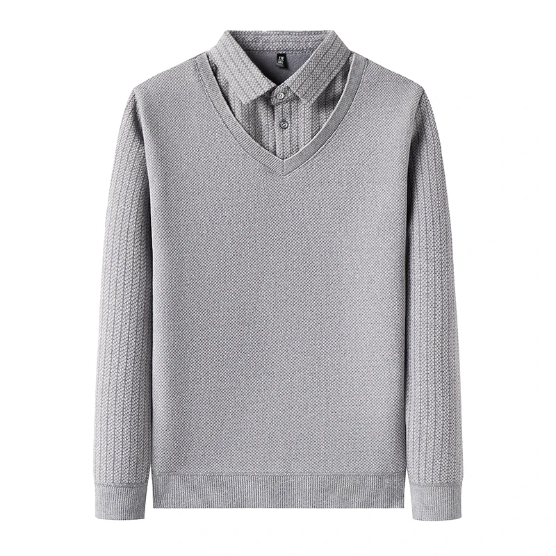 2025 New Fake Two Piece Sweater Men's Winter Plush Thickened Shirt Collar New Warm Knitted Bottom Wool Sweater Polo Men Mink Top
2025 New Fake Two Piece Sweater Men's Winter Plush Thickened Shirt Collar New Warm Knitted Bottom Wool Sweater Polo Men Mink Top