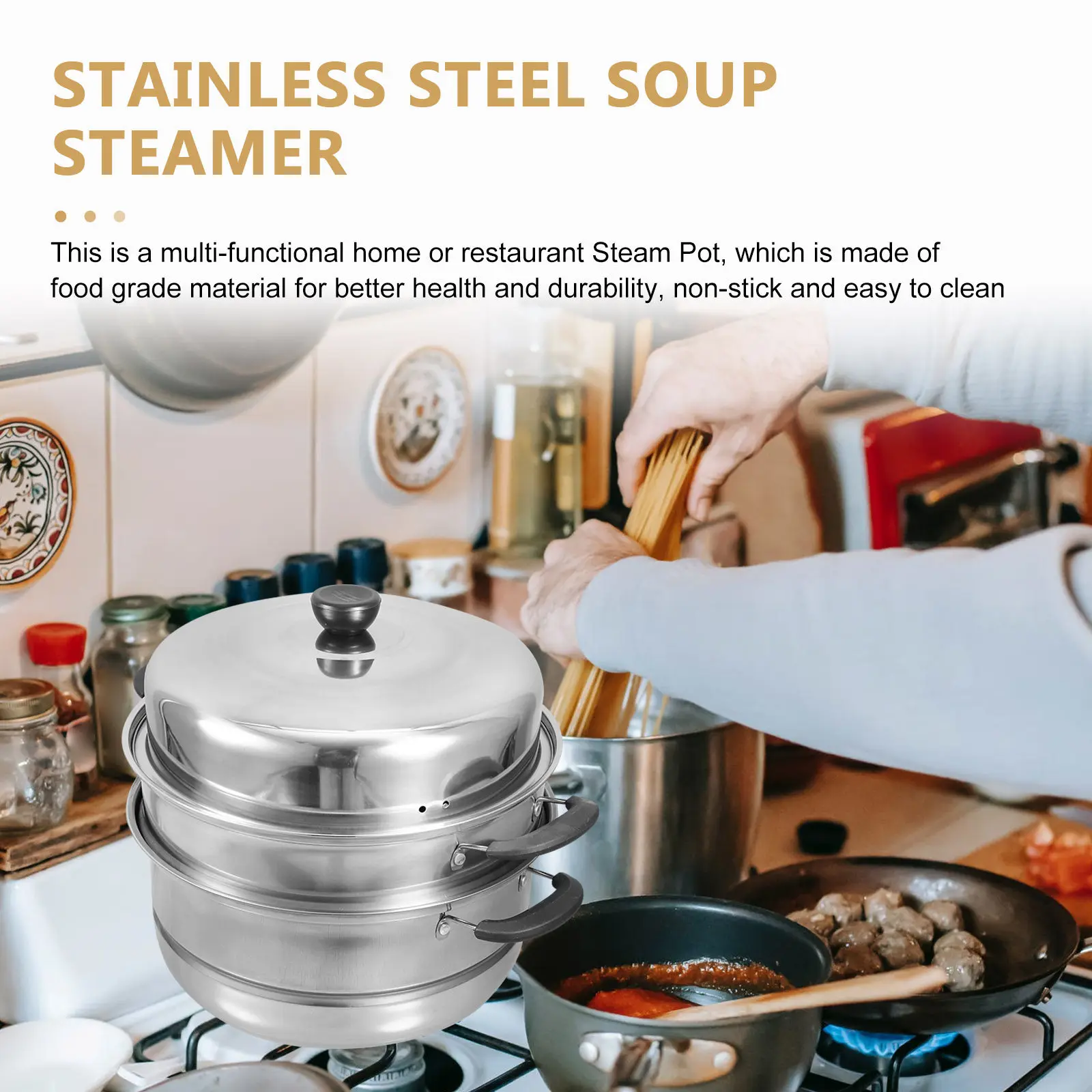 Набор из 1 утолщенной кастрюли-пароварки из нержавеющей стали, многофункциональная корзина для приготовления на пару овощей, морепродуктов, мяса на кухне
Набор из 1 утолщенной кастрюли-пароварки из нержавеющей стали, многофункциональная корзина для приготовления на пару овощей, морепродуктов, мяса на кухне