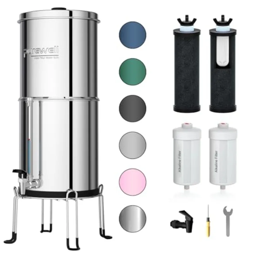 6-Stage Alkaline Water Filter System 0.01μm Ultra-Filtration Countertop System with 4 Filters Metal Water Level Spigot and Stan
6-Stage Alkaline Water Filter System 0.01μm Ultra-Filtration Countertop System with 4 Filters Metal Water Level Spigot and Stan