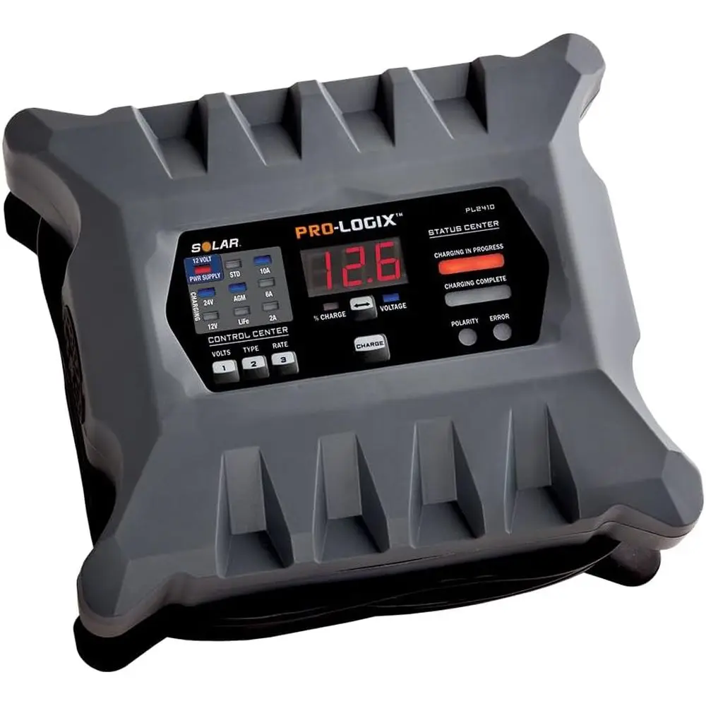 10-Amp Fully-Automatic Smart 12V and 24V Battery Maintainer and Desulfator with Temperature Compensation
10-Amp Fully-Automatic Smart 12V and 24V Battery Maintainer and Desulfator with Temperature Compensation