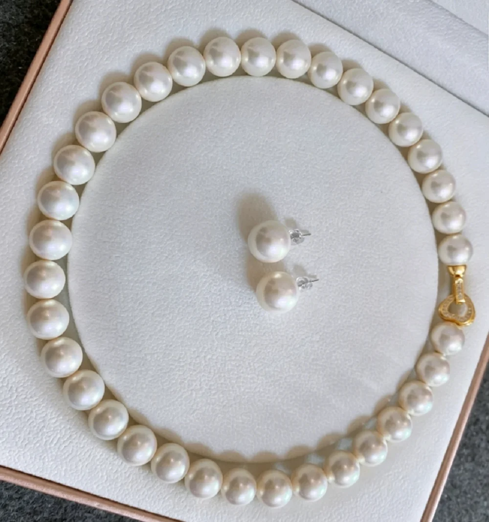 Classic necklace AAAA 11-12mm natural South Sea white pearl necklace 18in+same style earrings 925s heart-shaped buckle lock
Classic necklace AAAA 11-12mm natural South Sea white pearl necklace 18in+same style earrings 925s heart-shaped buckle lock