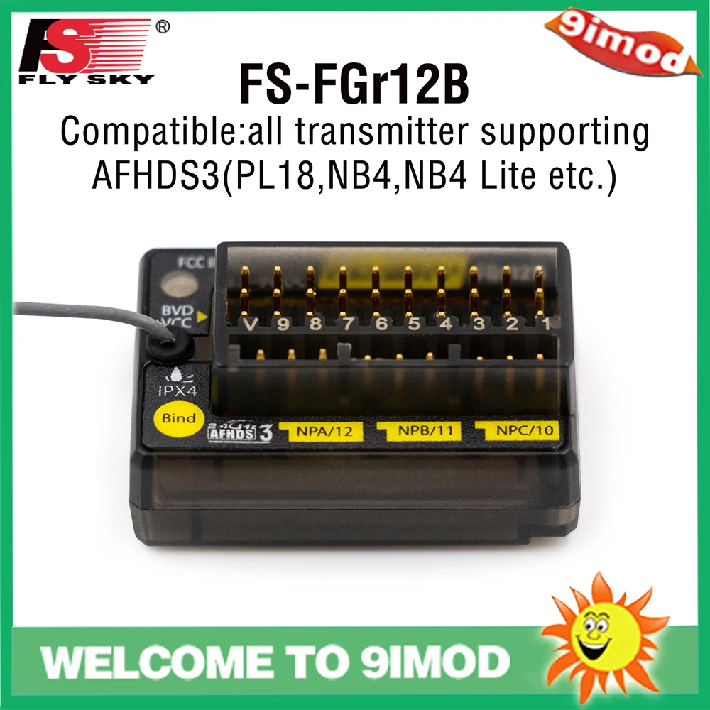 FlySky FGr12B 2.4G 12CH RC Receiver PWM PPM i-bus for AFHDS3 Transmitters RF Modules PL18/NB4/NB4 Lite RC Car Boat Vehicle Parts
FlySky FGr12B 2.4G 12CH RC Receiver PWM PPM i-bus for AFHDS3 Transmitters RF Modules PL18/NB4/NB4 Lite RC Car Boat Vehicle Parts