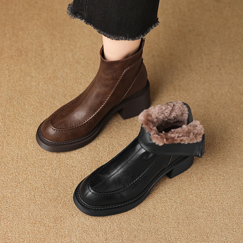 2026 new autumn winter women ankle boots natural leather plus size 22-25cm split leather+wool thick heel back zip short boots
2026 new autumn winter women ankle boots natural leather plus size 22-25cm split leather+wool thick heel back zip short boots