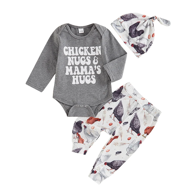 MAYUMMPY Baby Boy Farm Clothes Letter Print Long Sleeve Rompers Pants Hat Set Fall Winter 3 Piece Infant Tractor Outfit
MAYUMMPY Baby Boy Farm Clothes Letter Print Long Sleeve Rompers Pants Hat Set Fall Winter 3 Piece Infant Tractor Outfit