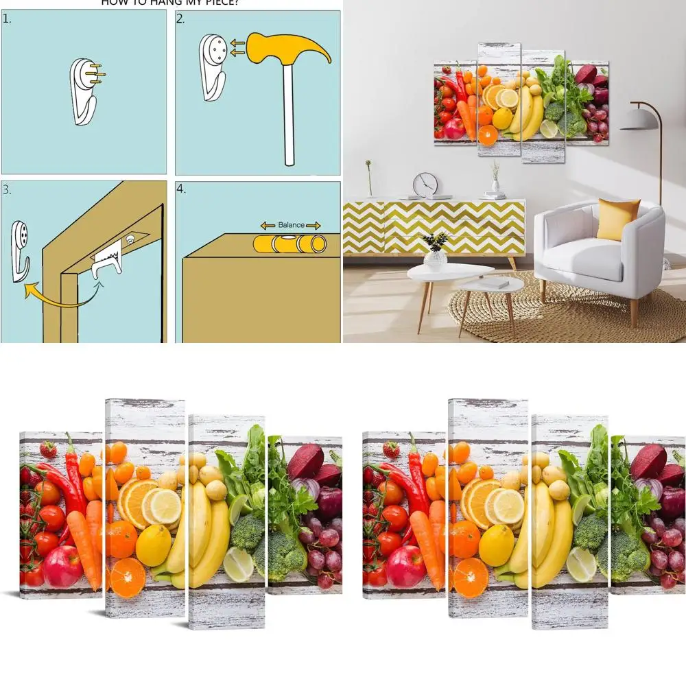 Multicolored Fruits and Veggies Canvas Wall Art, Modern Home Decor, 48x33 Inches
Multicolored Fruits and Veggies Canvas Wall Art, Modern Home Decor, 48x33 Inches