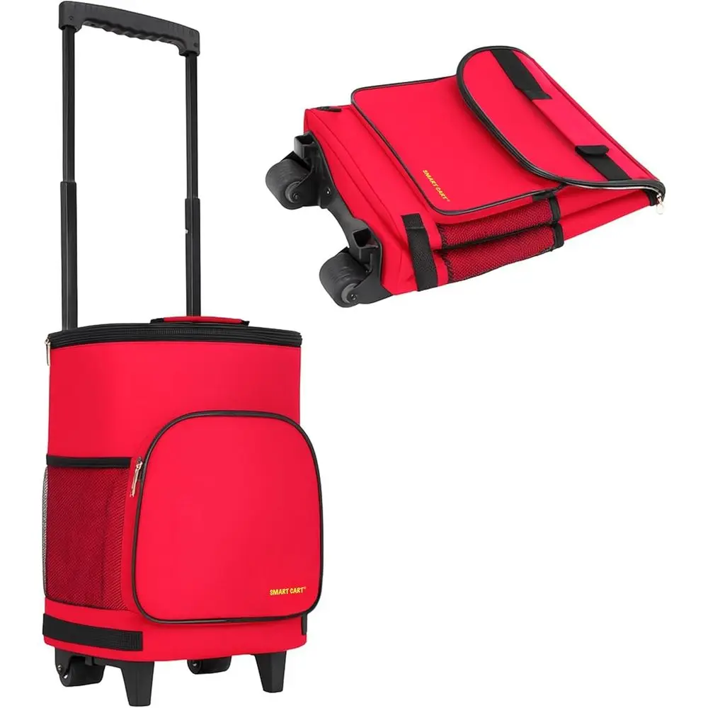 Collapsible Rolling Cooler Cart, Red Insulated for BBQs, Beach, and Summer Adventures
Collapsible Rolling Cooler Cart, Red Insulated for BBQs, Beach, and Summer Adventures
