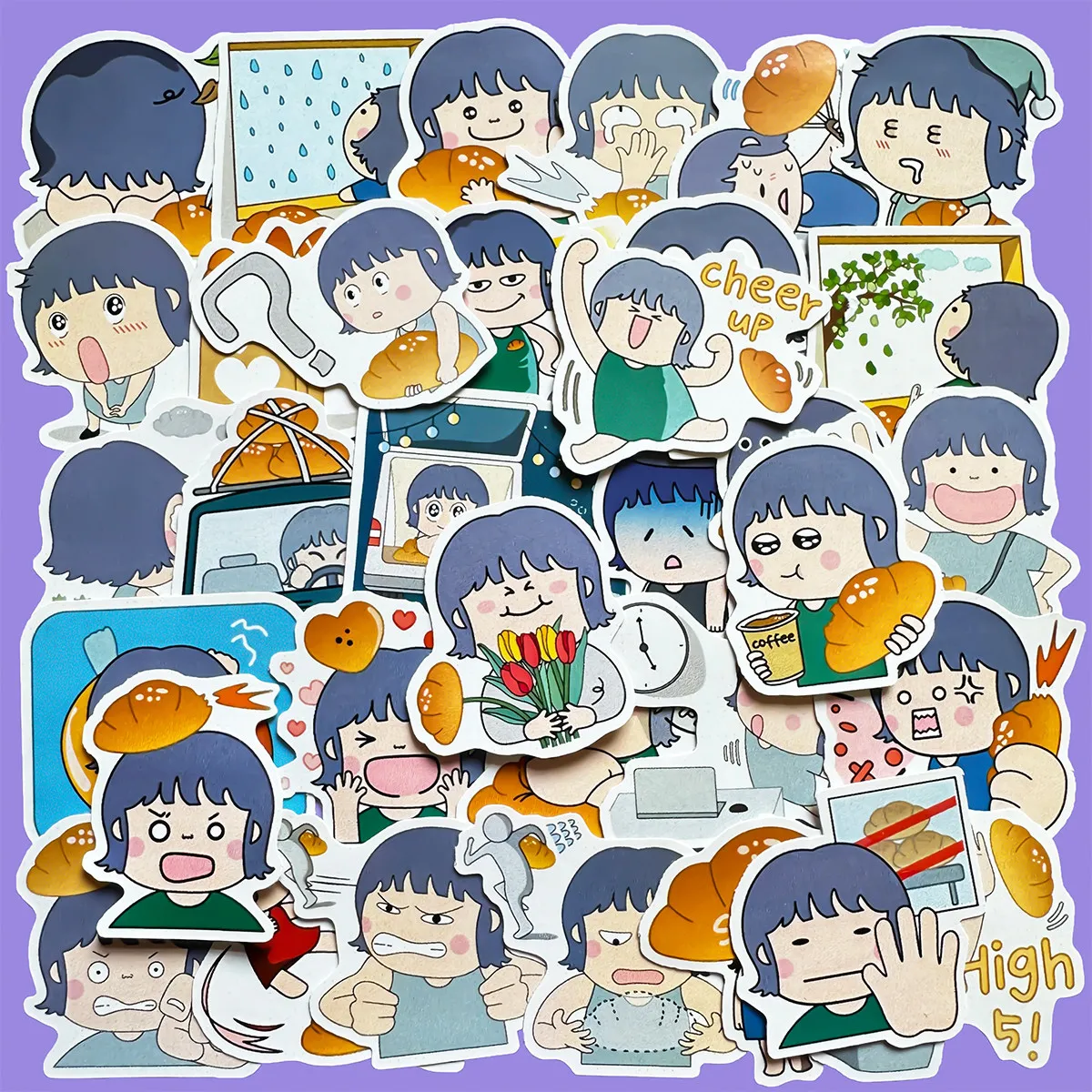 Cute Cartoon Bread Girl Daily Life Sticker Journal Material DIY Decor for Notebook Phone Case Diary Scrapbook
Cute Cartoon Bread Girl Daily Life Sticker Journal Material DIY Decor for Notebook Phone Case Diary Scrapbook