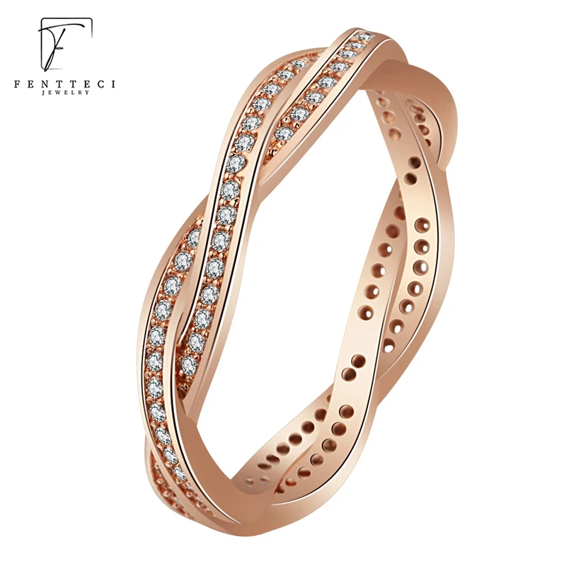 FENTTECI 925 пробы Серебряное, розовое, Золотое кольцо с двойным поворотом, кольцо с бриллиантами, Женское кольцо
FENTTECI 925 пробы Серебряное, розовое, Золотое кольцо с двойным поворотом, кольцо с бриллиантами, Женское кольцо
