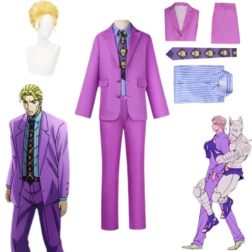 Anime JoJo Bizarre Adventure Cosplay Costume Wig Purple Suit Tie Diamond Is Unbreakable Kira Yoshikage Full Set Halloween Outfit
Anime JoJo Bizarre Adventure Cosplay Costume Wig Purple Suit Tie Diamond Is Unbreakable Kira Yoshikage Full Set Halloween Outfit