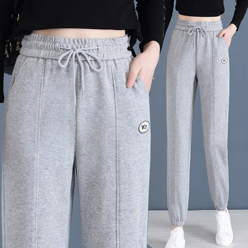 Women's gray sweatpants for spring and autumn, cropped with cuffs2023New loose-fitting slimming elastic waist casual harem pants
Women's gray sweatpants for spring and autumn, cropped with cuffs2023New loose-fitting slimming elastic waist casual harem pants