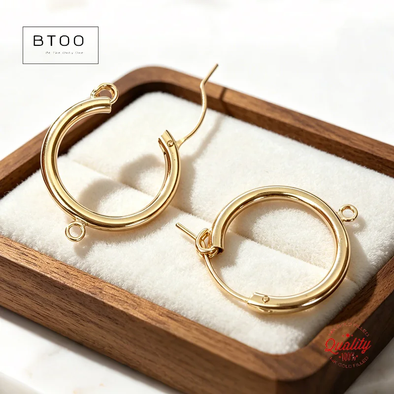 14K Gold Filled Eurowire Hoop W/Open Ring 13MM/15MM/19MM Gold Ear Wire for Jewelry Making Handmade DIY Earrings
14K Gold Filled Eurowire Hoop W/Open Ring 13MM/15MM/19MM Gold Ear Wire for Jewelry Making Handmade DIY Earrings