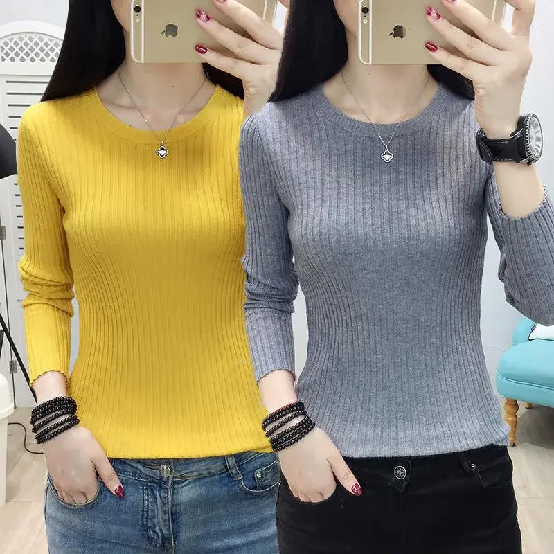 Spring Autumn Women's Knit Sweaters O-Neck Half Turtleneck Optional Fashion Korean Style Full Color Pullovers Slim Base Shirt
Spring Autumn Women's Knit Sweaters O-Neck Half Turtleneck Optional Fashion Korean Style Full Color Pullovers Slim Base Shirt