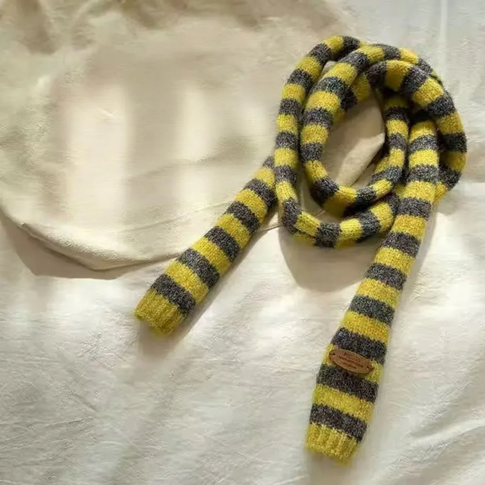 Harajuku Black Grey Stripe Women Long Scarves Cotton Knitted Y2K Girl Scarf Warm Neck Slim Thin Scarf Fashion Streetwear
Harajuku Black Grey Stripe Women Long Scarves Cotton Knitted Y2K Girl Scarf Warm Neck Slim Thin Scarf Fashion Streetwear