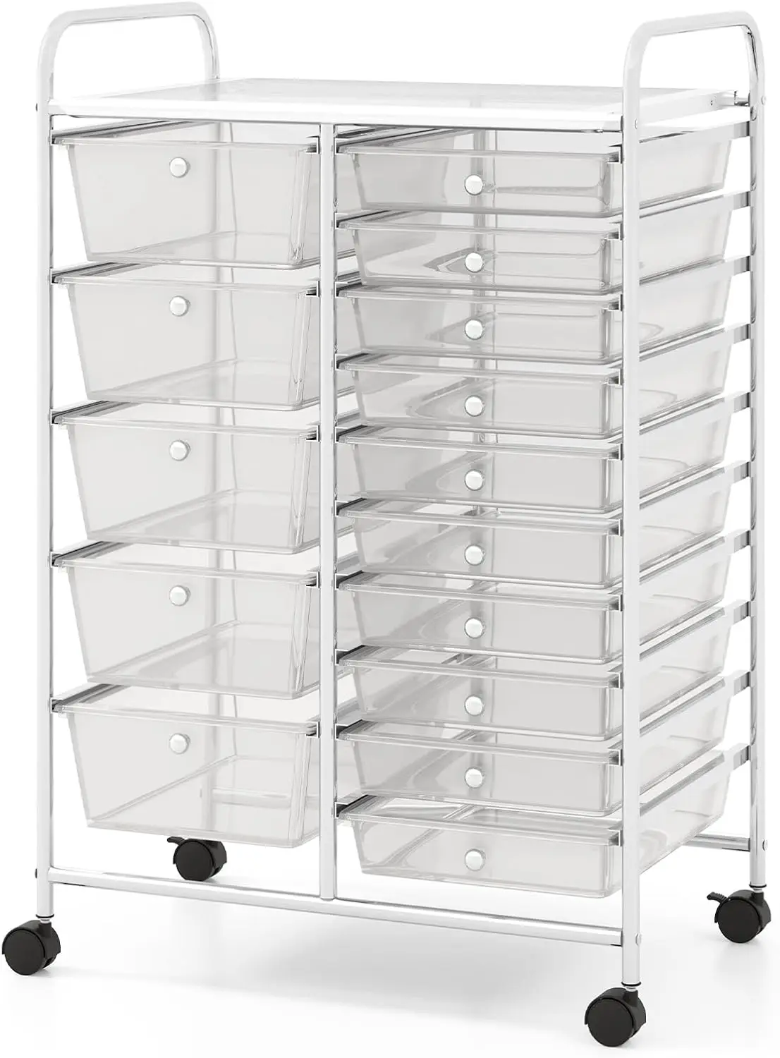 15-Drawer Rolling Cart, Mobile Storage Cart with Universal Wheel & Metal Frame, Multipurpose Trolley Utility Cart, Craft Art Car
15-Drawer Rolling Cart, Mobile Storage Cart with Universal Wheel & Metal Frame, Multipurpose Trolley Utility Cart, Craft Art Car